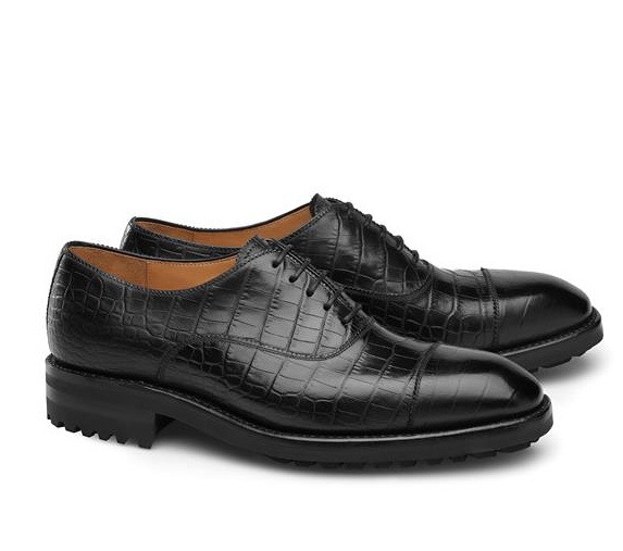 Sapatos Oxford - Bernard Grav croco Noir Sapatos Oxford - Bernard Grav croco Noir